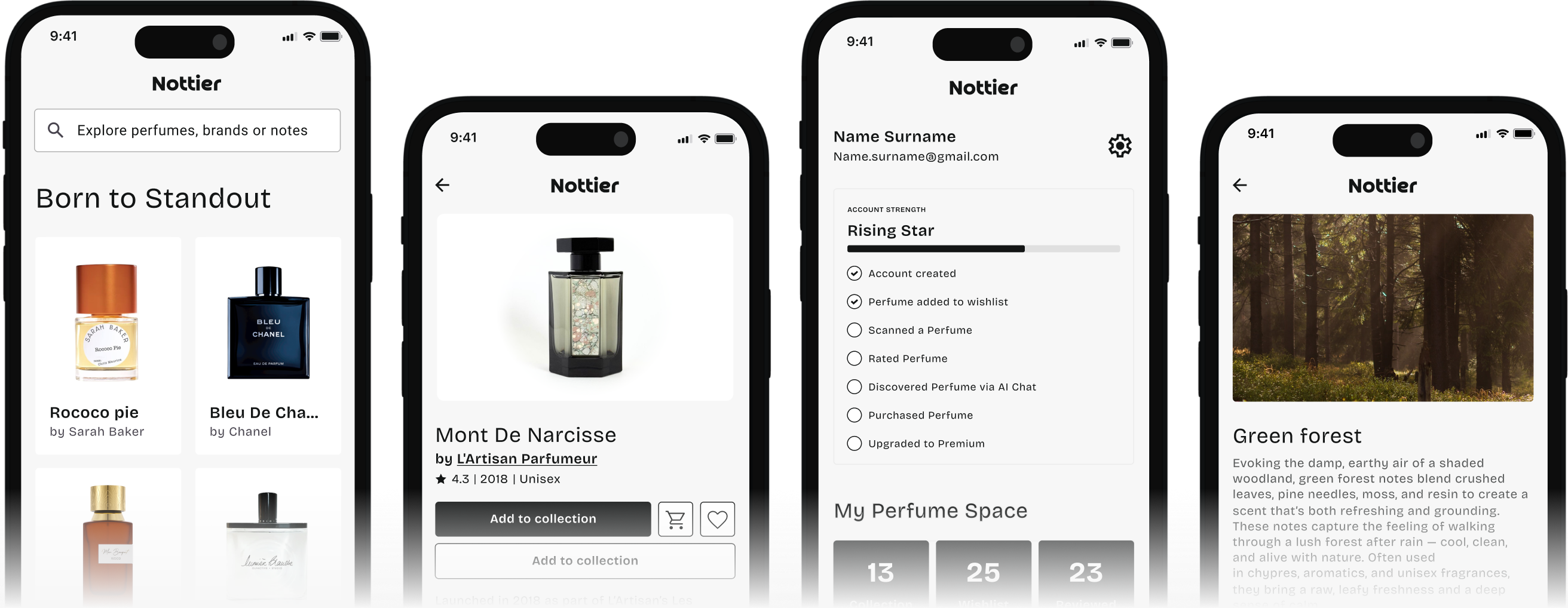 Nottier app screenshots